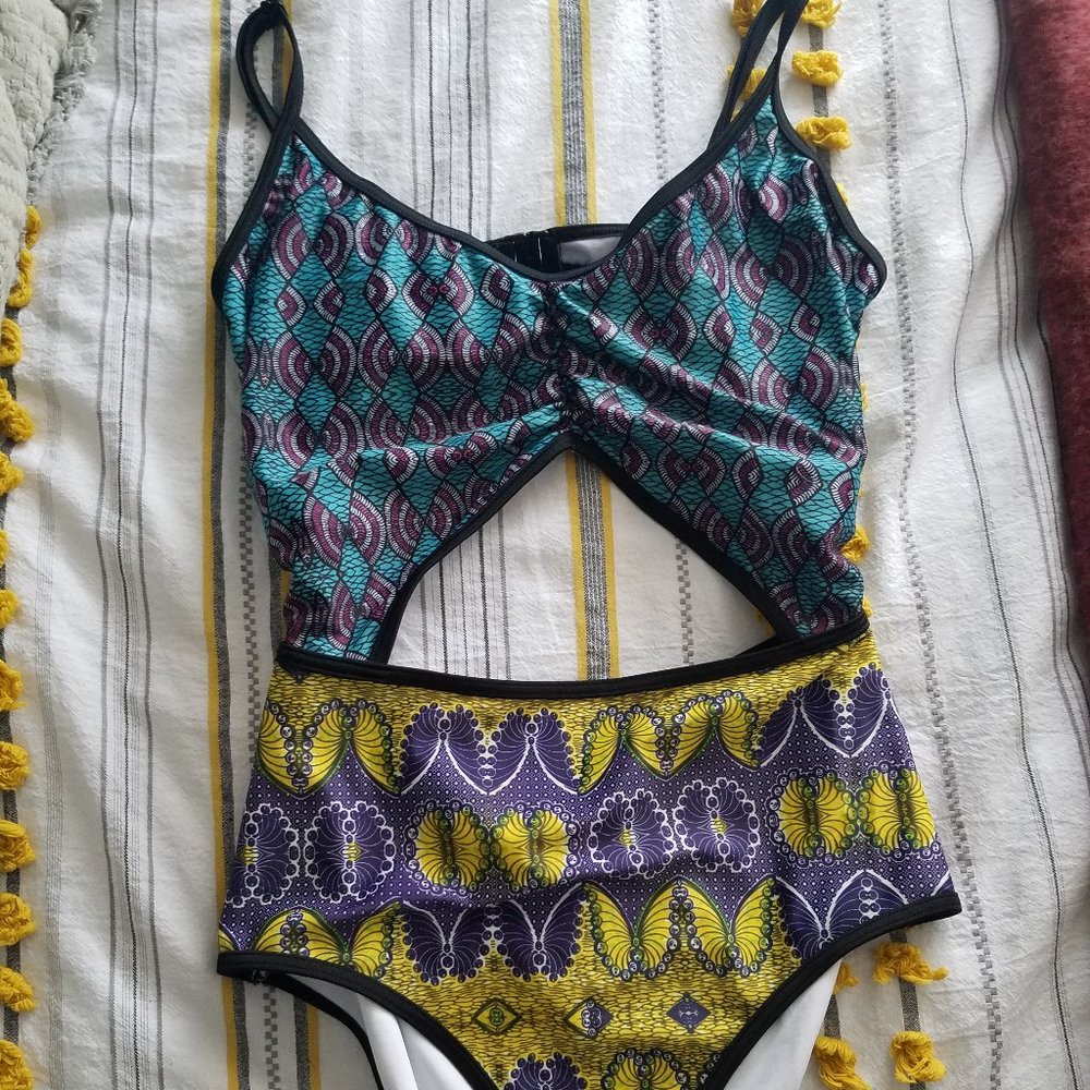 Free People Multicolor Patterned One Piece Swimsuit